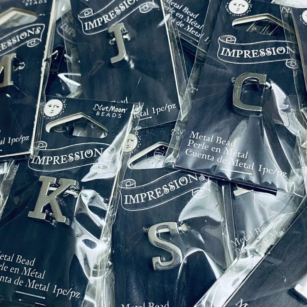 17 piece Lot of Initial Pendants for Jewelry Making Craft Supplies